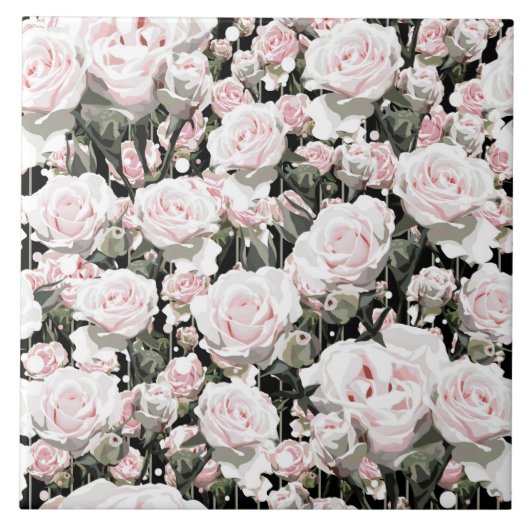 ソフトピンクのバラ タイル (正面)