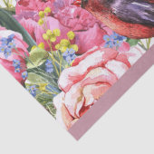 ソフトピンクのバラ&フラワーズデザインデコページ 薄葉紙 (詳細)