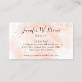 ソフトピンクのパストリー パティスリー ケーキ職人 名刺 (裏面)