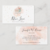 ソフトピンクのパストリー パティスリー ケーキ職人 名刺 (正面/裏面)