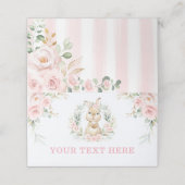 ソフトピンクのフローラバニーラビットベビーガールフードテント プレイスカード (外部開封)
