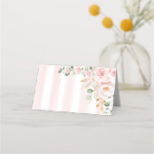 ソフトピンクのフローラバニーラビットベビーガールフードテント プレイスカード (裏面)