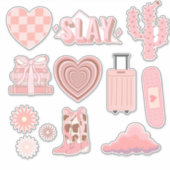 ソフトピンクのプレッピー シール (正面)