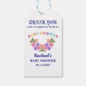 ソフトピンクのベビーシャワー、女の子のベビーシャワー ギフトタグ (正面)