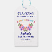 ソフトピンクのベビーシャワー、女の子のベビーシャワー ギフトタグ (裏面)