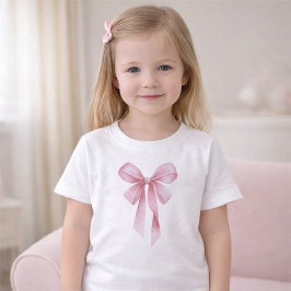 ソフトピンクのリボンガールベビーシャワーパーティー ベビーTシャツ