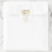 ソフトピンクのロマンチックなフローラ金ゴールド書 スクエアシール (バッグ)