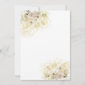 ソフトピンクのロマンチックなフローラ金ゴールド書 招待状 (裏面)