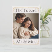 ソフトピンクのローズエンゲージパーティー招待状 招待状 (スタンド正面)