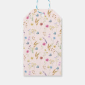 ソフトピンクのワイルドフラワーベイビーガールシャワー感謝祭 ギフトタグ (裏面)