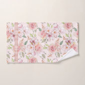 ソフトピンクのヴィンテージバラパターン バスタオルセット (ハンドタオル)