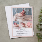 ソフトピンクの写真歓迎ベビー生まれたばかりのガール誕生 案内状