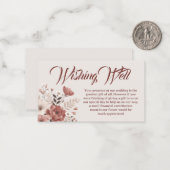 ソフトピンクの埃っぽいフローラウィッシングウェルカード ノートカード (正面/裏面インサイチュ)