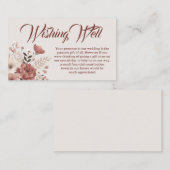 ソフトピンクの埃っぽいフローラウィッシングウェルカード ノートカード (正面/裏面)
