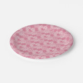 ソフトピンクの抽象的なハートとダイヤモンド ペーパープレート (アングル)