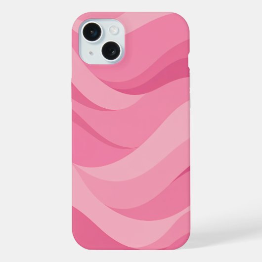 ソフトピンクの抽象的な波模様 iPhoneケース (裏面)