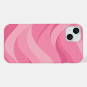 ソフトピンクの抽象的な波模様 iPhoneケース (裏面横)