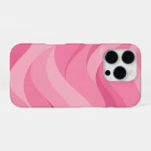 ソフトピンクの抽象的な波模様 iPhoneケース (裏面横)