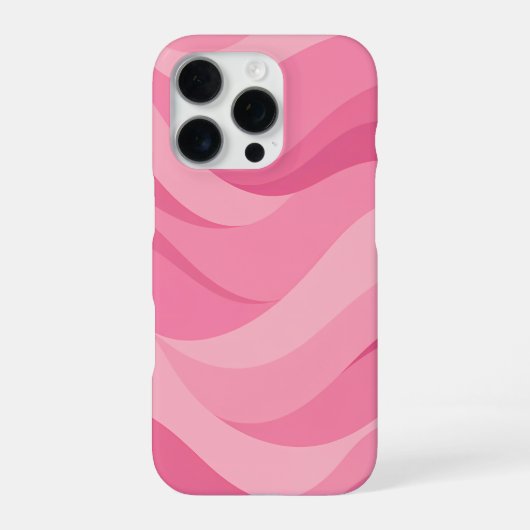 ソフトピンクの抽象的な波模様 iPhoneケース (裏面)