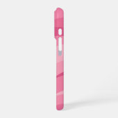ソフトピンクの抽象的な波模様 iPhoneケース (左側面)