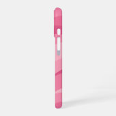 ソフトピンクの抽象的な波模様 iPhone 16ケース (左側面)