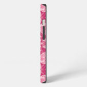 ソフトピンクの抽象的な花の曼荼羅模様 iPhoneケース (左側面)
