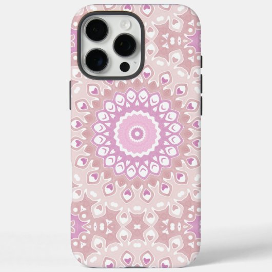 ソフトピンクの曼荼羅 ハートと花弁モチーフ Case-Mate iPhoneケース (裏面)