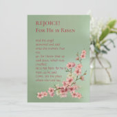 ソフトピンクの桜の花とターコイズ 招待状 (スタンド正面)