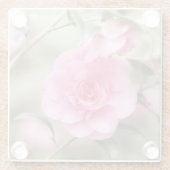 ソフトピンクの椿の花 ガラスコースター (裏面)