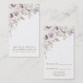 ソフトピンクの水の色のエレガントフローラ友達を参照 紹介カード (正面/裏面)