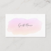 ソフトピンクの水の色のゲスト名座席表 プレイスカード (裏面)