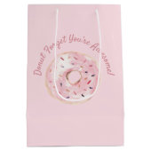 ソフトピンクの水の色の忘れドーナツあなたは素晴らし ミディアムペーパーバッグ (裏面)