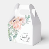 ソフトピンクの水カラーフローラガールベビーシャワー フェイバーボックス (正面サイド)
