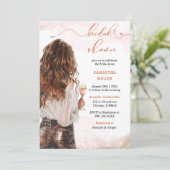 ソフトピンクの水カラーブライダルシャワー 招待状 (スタンド正面)