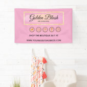 ソフトピンクの水彩とモダンゴールドの幾何学的なエレガントスタイル 横断幕 (インサイチュ)