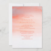 ソフトピンクの水彩写真卒業 招待状 (裏面)