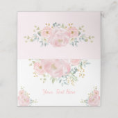ソフトピンクの水彩花イラストのウェディング プレイスカード (外部開封)