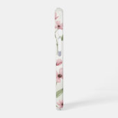 ソフトピンクの水彩花コスモスフラワーボタニカル iPhone 16ケース (左側面)