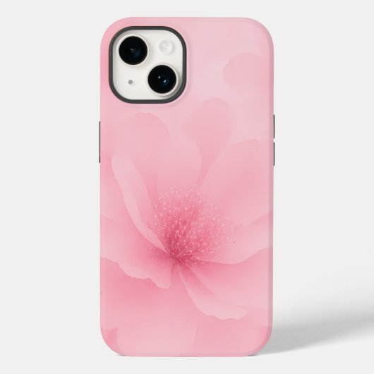 ソフトピンクの水彩花柄 Case-Mate iPhoneケース (裏面)