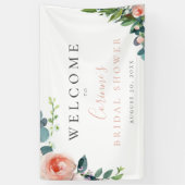 ソフトピンクの水彩花 横断幕 (縦)