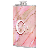 ソフトピンクの液体アルコールインク フラスク (左)