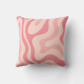 ソフトピンクの液体スワール抽象芸術 クッション (裏面)