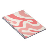 ソフトピンクの液体スワール抽象芸術 ノートブック (右側)