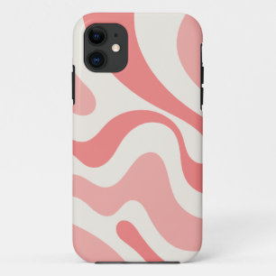 ソフトピンクの液体スワール抽象芸術 iPhone 11 ケース