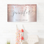 ソフトピンクの発光紙吹雪スクリプトのミニマリスト 横断幕 (インサイチュ)