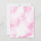 ソフトピンクの白い抽象芸術ブラシストローク 招待状 (裏面)