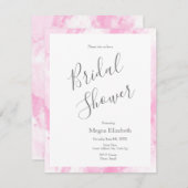 ソフトピンクの白い抽象芸術ブラシストローク 招待状 (正面/裏面)