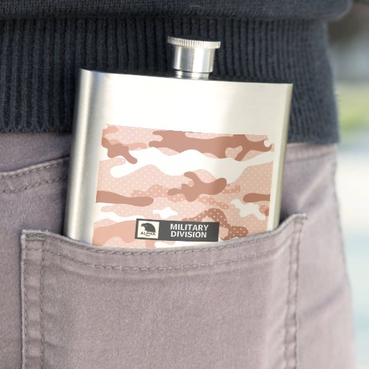 ソフトピンクの砂漠迷彩パターン 軍用品スタイル フラスク (インサイチュ)
