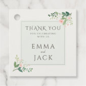 ソフトピンクの緑の名結婚前 フェイバータグ (正面)