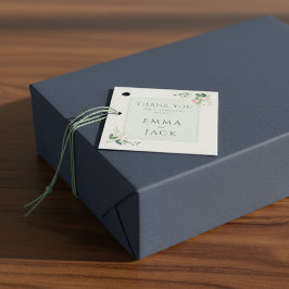 ソフトピンクの緑の名結婚前 フェイバータグ